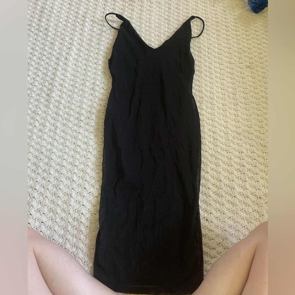 Mesh mini dress with body suit